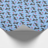 私は私の平ら上塗を施してあるレトリーバーを愛します ラッピングペーパー (角)