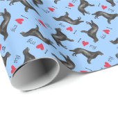 私は私の平ら上塗を施してあるレトリーバーを愛します ラッピングペーパー (ロールコーナー)