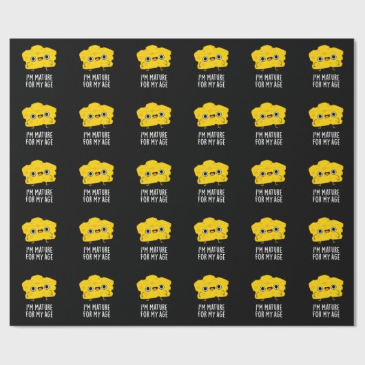 私は私の年齢のチーズパおもしろいンダークBGのために成熟している ラッピングペーパー (フラット)