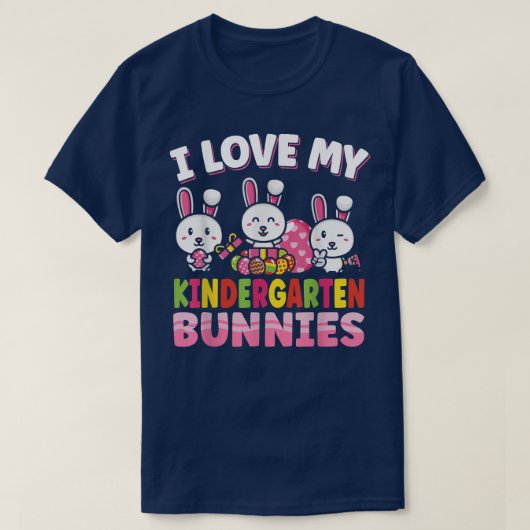 私は私の幼稚園バニー先生イースターの日が大好き Tシャツ (デザイン正面)