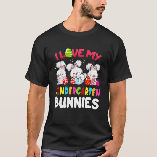 私は私の幼稚園バニー先生イースターの日が大好き Tシャツ (正面)