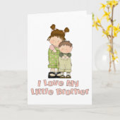 私は私の弟の女の子と男の子が大好き カード (黄色い花)