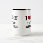 私は私の弟を愛します ツートーンマグカップ (中央)