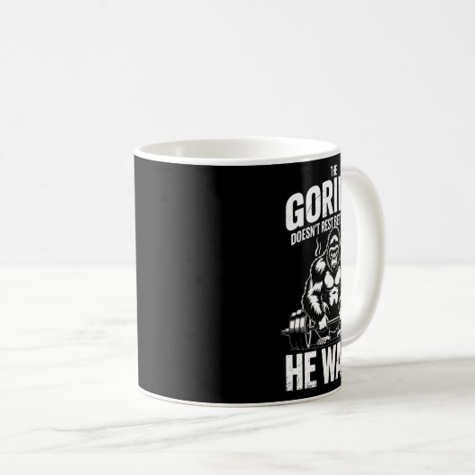 私は私の得中のゴリラ強打フェイズジムトレーニング コーヒーマグカップ (正面右)