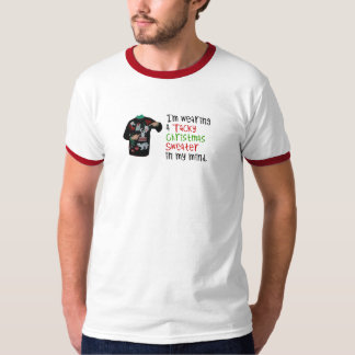 私は私の心の粘着性のクリスマスのセーターを身に着けています Tシャツ