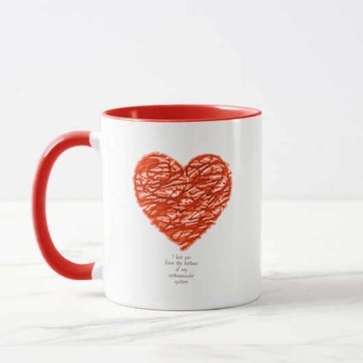 私は私の心血管系の底からあなたを愛している マグカップ (左)