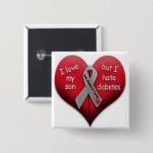 私は私の息子を愛しますが、糖尿病を憎みます 缶バッジ (正面&裏面)