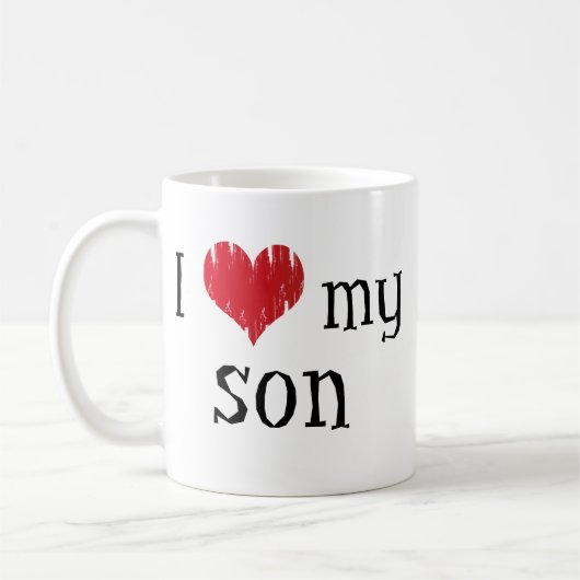 私は私の息子を愛します コーヒーマグカップ (左)