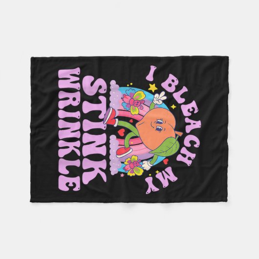 私は私の悪臭しわ大人がガおもしろいグのユーモアSを漂白 フリースブランケット (正面(横))