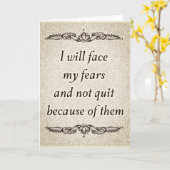 私は私の懸念を顔す前向きる – 引用文 カード (黄色い花)