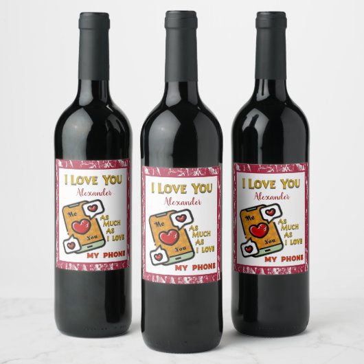 私は私の携帯電話の水の色の引用文としてあなたを愛カスタム ワインラベル (ボトル)