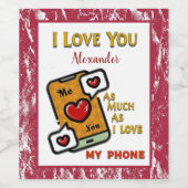 私は私の携帯電話の水の色の引用文としてあなたを愛カスタム ワインラベル (シングルラベル)