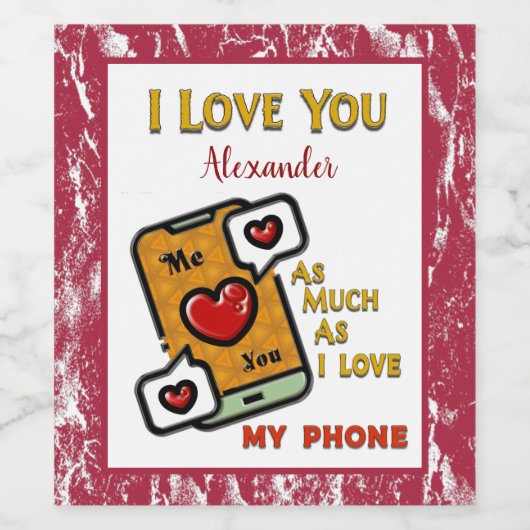 私は私の携帯電話の水の色の引用文としてあなたを愛カスタム ワインラベル (シングルラベル)