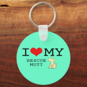 私は私の救助ムットキーチェーンが大好き キーホルダー (正面)