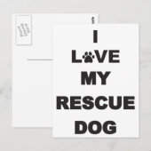 私は私の救助犬が大好き ポストカード (正面/裏面)