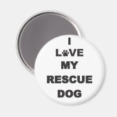 私は私の救助犬が大好き マグネット (正面/裏面)