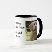 私は私の救助犬が大好き |名前と写真コーヒーマグ マグカップ (正面右)