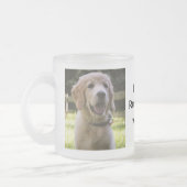 私は私の救助犬が大好き |名前と写真 フロストグラスマグカップ (左)