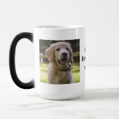 私は私の救助犬が大好き | 犬の名前と写真 モーフィングマグカップ (左)