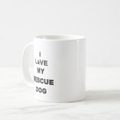私は私の救助犬を愛します コーヒーマグカップ (正面左)