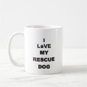私は私の救助犬を愛します コーヒーマグカップ (左)
