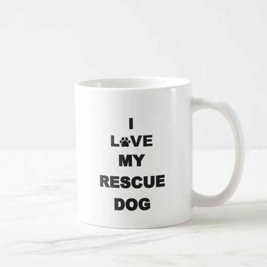 私は私の救助犬を愛します コーヒーマグカップ (右)