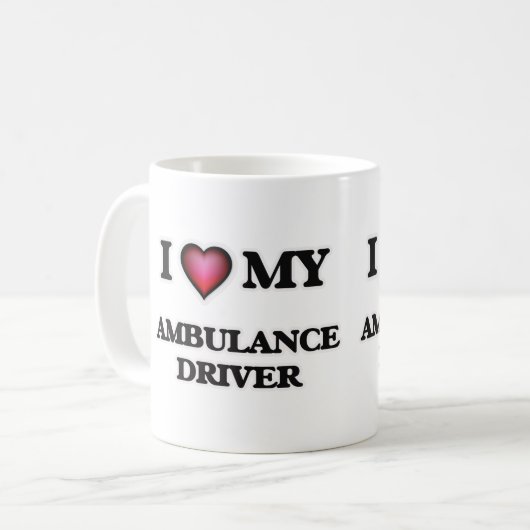 私は私の救急車の運転者を愛します コーヒーマグカップ (正面左)