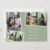 私は私の救済花嫁のメイドの写真Sage Greenになる 招待状 (正面)