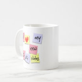 私は私の新しい付箋を愛します コーヒーマグカップ (正面左)