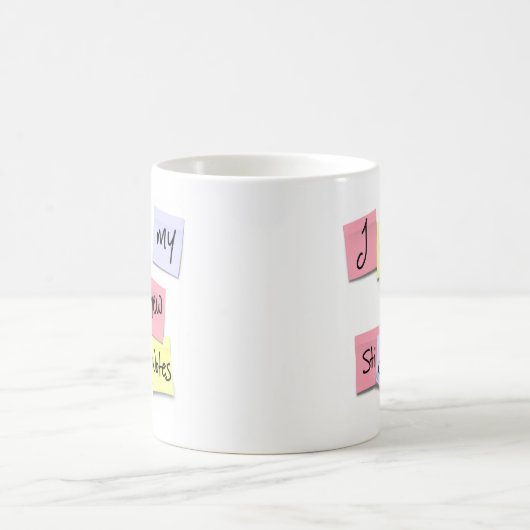 私は私の新しい付箋を愛します コーヒーマグカップ (中央)