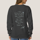 私は私の新しい臓器の移植ダークグレーが大好き スウェットシャツ (裏面)