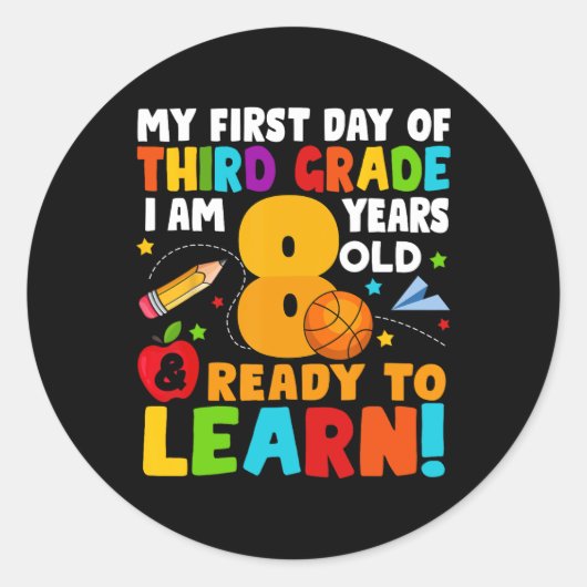 私は私の新学期の第学3Gに8準備ができている ラウンドシール (正面)