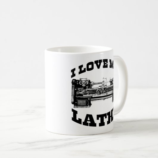 私は私の旋盤が大好き（キューバフューリーで見られる） コーヒーマグカップ (正面右)