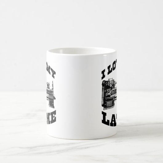私は私の旋盤が大好き（キューバフューリーで見られる） コーヒーマグカップ (中央)