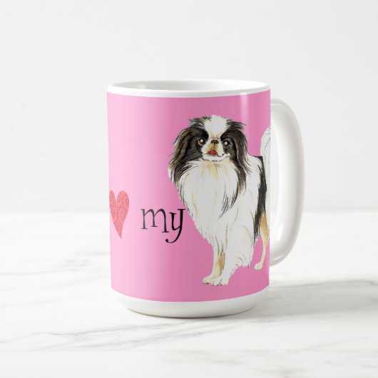 私は私の日本のなChinを愛します コーヒーマグカップ (正面右)