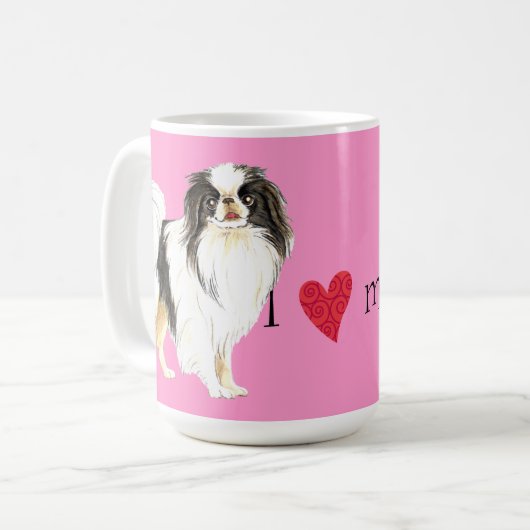 私は私の日本のなChinを愛します コーヒーマグカップ (正面左)