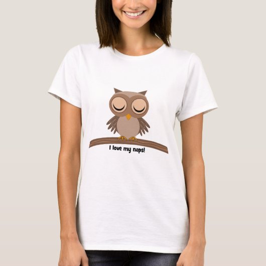 私は私の昼寝のフクロウを愛します Tシャツ (正面)