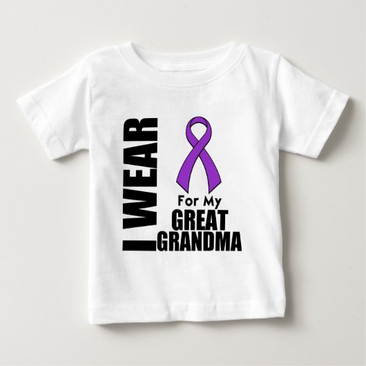私は私の曾祖母のための紫色のリボンを身に着けています ベビーTシャツ (正面)