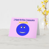 私は私の最初聖餐の青を作りました カード (黄色い花)