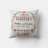 私は私の最愛で、日付の水彩画を結婚します クッション (裏面)