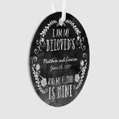 私は私の最愛で、黒い水彩画を結婚します オーナメント (正面)