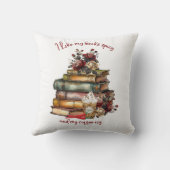 私は私の本はスパイシーと私のコーヒーシーが好き クッション (裏面)