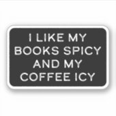 私は私の本はスパイシーと私のコーヒーシーが好き シール (正面)
