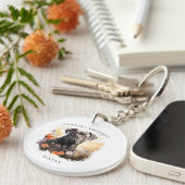 私は私の杖コルソフローラ犬ポートレート キーホルダー (正面右)