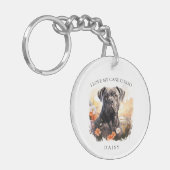 私は私の杖コルソフローラ犬ポートレート キーホルダー (正面左)