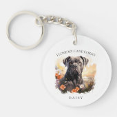 私は私の杖コルソフローラ犬ポートレート キーホルダー (正面)