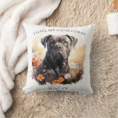 私は私の杖コルソフローラ犬ポートレート クッション (ブランケット)