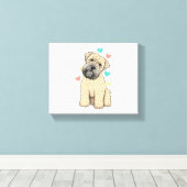 私は私の柔らかいコーティングされたホイートテリアードッグハートが大好き キャンバスプリント (インサイチュ (ウッドフロア))