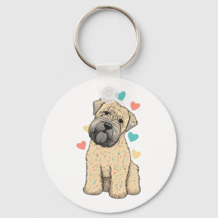 私は私の柔らかいコーティングされたホイートテリアードッグハートが大好き キーホルダー