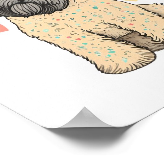 私は私の柔らかいコーティングされたホイートテリアードッグハートが大好き ポスター (角)